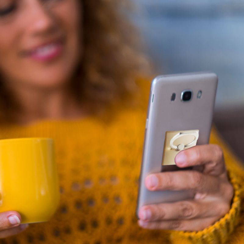 Soporte De Agarre Del Teléfono Celular Para iPhone Y Samsung - Naranja