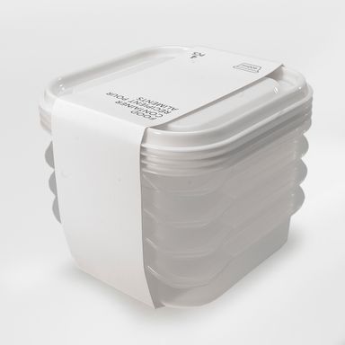 Contenedor De Plastico Color Mixto 400Ml 4 Pzas