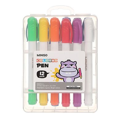 Set  De Crayones Lavables Con Estuche Transparente 11*4*14Cm 12 Colores