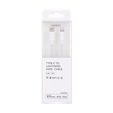 CABLE TIPO C A LIGHTNING - BLANCO - 1 M - MINISO MINISO