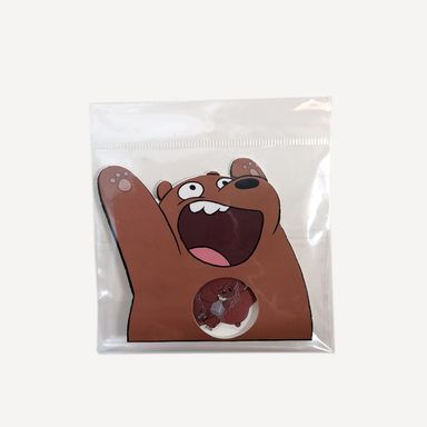 Paquete de Sticker We Bare Bears con Forma de Grizzly  WBB Pardo Café