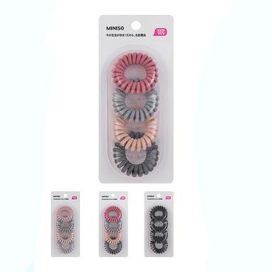 Liga Para El Cabello  En Forma De Espiral 4.0 Colores Mixtos 4 piezas