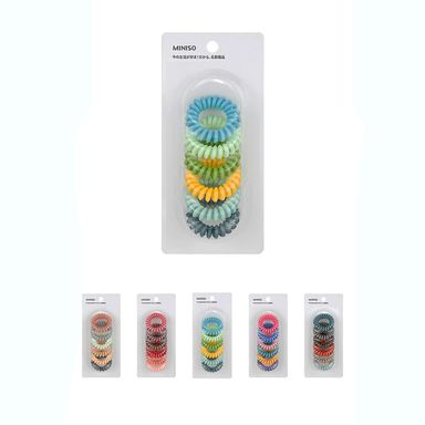 Liga Para El Cabello  En Forma De Espiral 4.0 Colores Mixtos 6 piezas