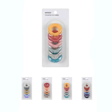 Liga Para El Cabello  En Forma De Espiral 3.5 Colores Mixtos 6 piezas