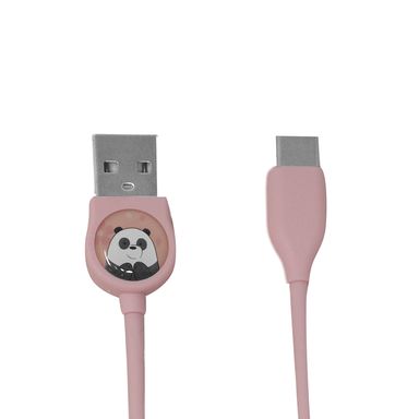 Cable De Datos USB a USB-C We Bare Bears Panda Rosa 1 m