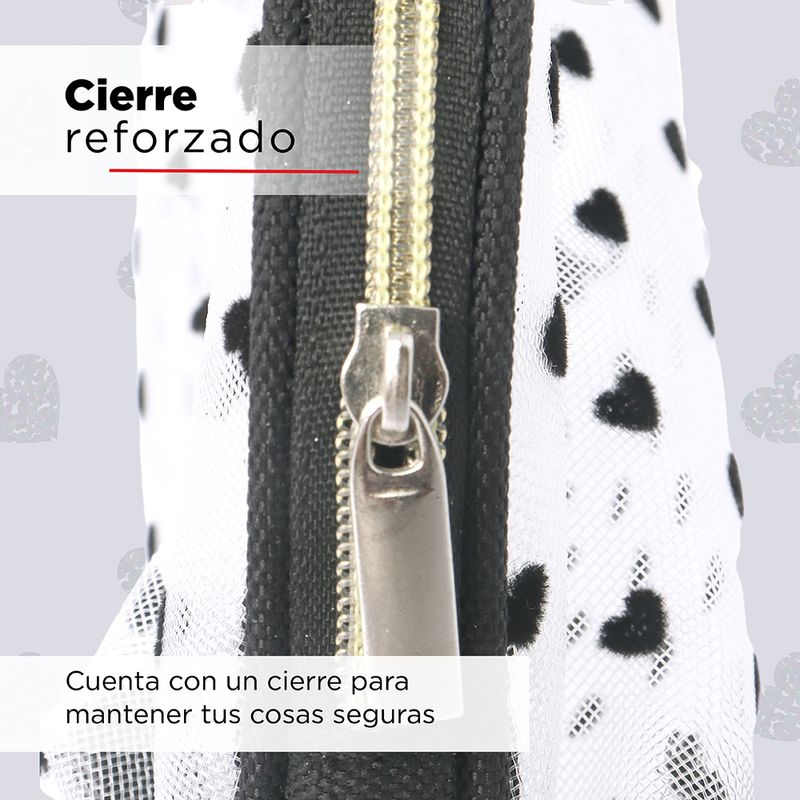 Cosmetiquera-En-Forma-De-Concha-De-Malla-Con-Patron-De-Corazones-Miniso-5-9924