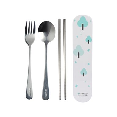 Set De Cubiertos Con Estuche Multicolor 25*15Cm 4Pzas