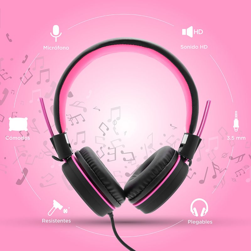 Audifonos-De-Diadema-De-Cable-Rosa-Negro-Podr-s-Recibir-Alguno-De-Los-Productos-En-Las-Im-genes-Seg-n-Stock-2-4554