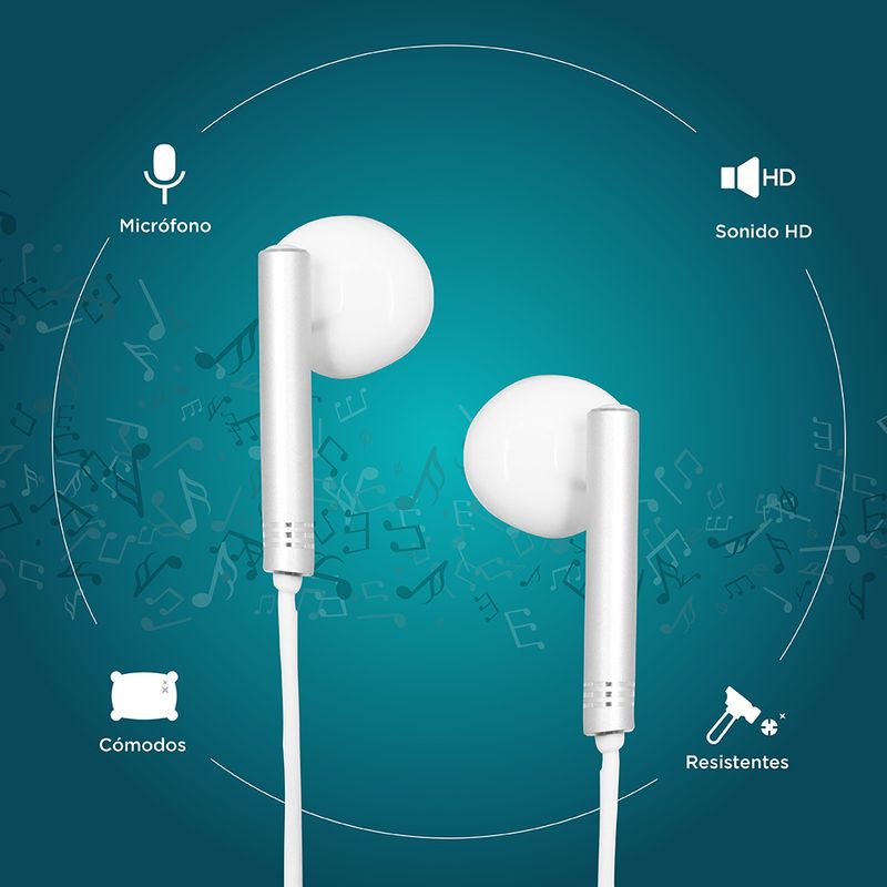 Huawei Auriculares Modelo AM115 con Conexión Jack 3.5mm, Regulador de  Volumen