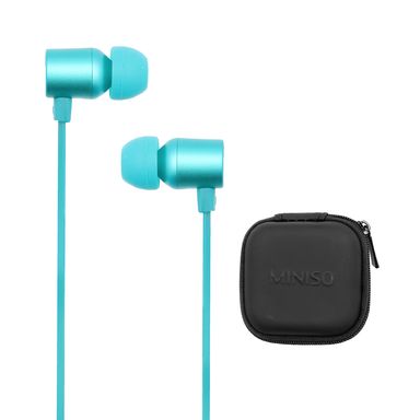 Audifonos De Cable Metalicos Con Estuche Azul 12M MINISO