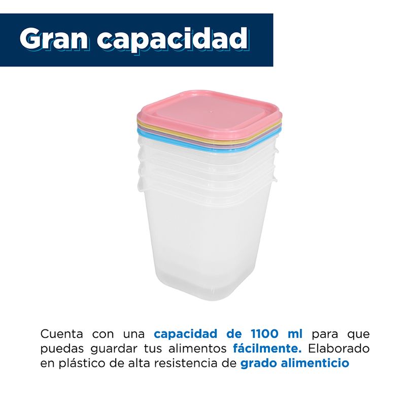 Taper de plástico color mixto 650ml 3 pzas - Miniso