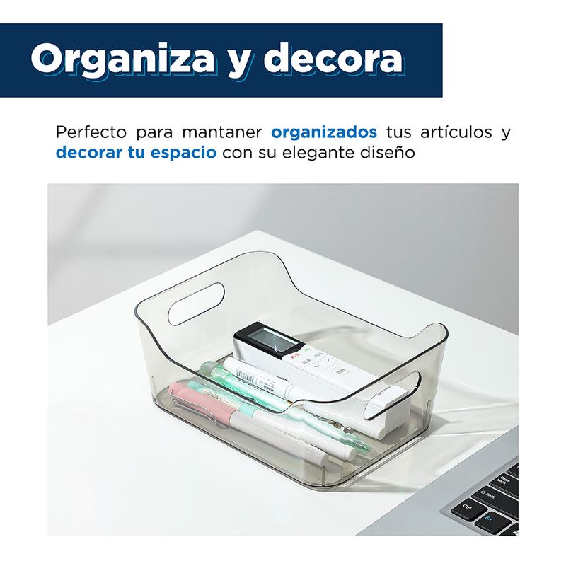 Organizador-De-Pl-stico-Transparent-Series-Miniso-Gris-S-4-10492
