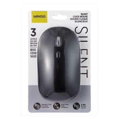 Mouse Wireless 2.4G Modelo M09 Miniso 2.4G Negro 11x6.3x3 cm