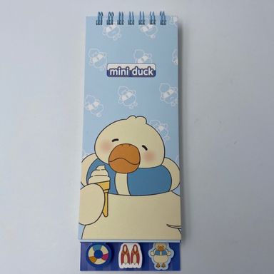 Cuaderno Con Espiral Diving Duck Series Swim Ring Diving Duck 80 Hojas Miniso Pato Azul Cielo 17x7 cm 80 Hojas