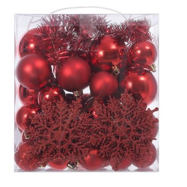 Esferas De Navidad  Miniso Rojo 48 piezas