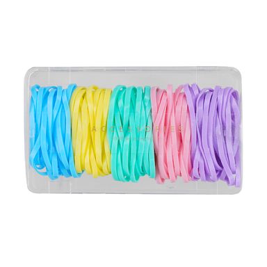 Paquete De Ligas Grandes Para El Cabello Con Estuche Multicolor 100 Pzas 100 Piezas