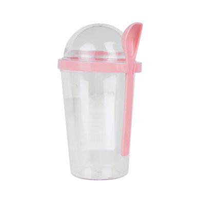 Vaso De Plastico De Doble Capa Para Ensalada Rosa
