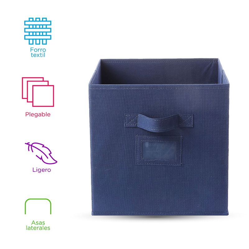 Organizador-De-Tela-De-Color-Solido-MINISO-Plegable-Textil-Azul-27x27x27-cm-2-10854