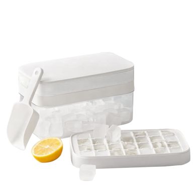 Contenedor Para Cubos De Hielo Plástico Blanco 18.3x10.4x10.5 cm