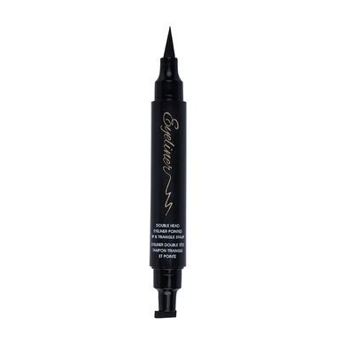 Delineador Para Ojos De Doble Cabeza Sello Triangular Y Cabeza Puntiaguda Miniso Doble Punta Negro 3.2 ml