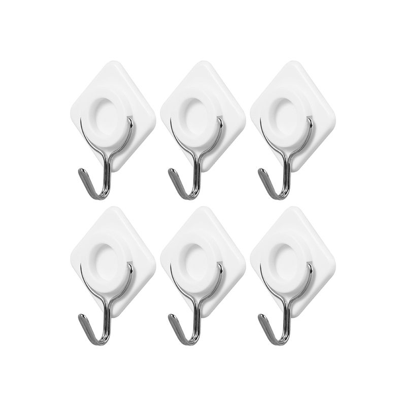 Ganchos adhesivos Resistencia 2 Kg x4, Pequeños, Blancos