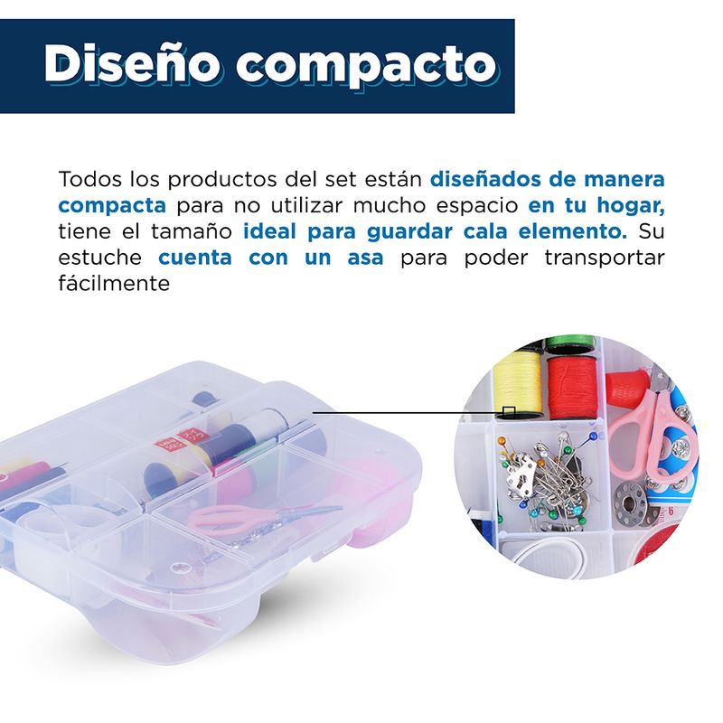 Kit de costura con estuche metalico