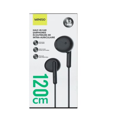 Audífonos De Cable Negros 120 cm MINISO