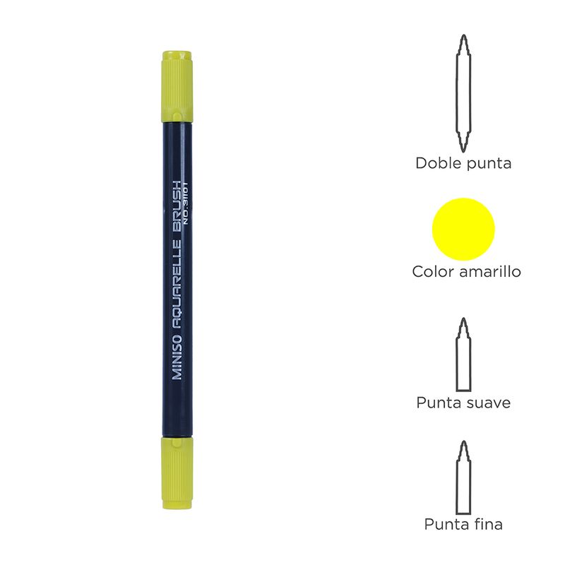 Plumon-A-Base-De-Agua-Doble-Punta-Amarillo-Limon-168-12Cm-3-370