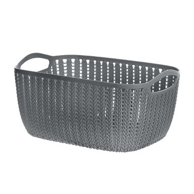 Caja De Almacenamiento Rectangular Trenzado  Pequeña Gris