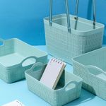 Cesto-Pl-stico-para-Almacenamiento-con-Mango-Trenzado-Pl-stico-Azul-24x18-5x10-3-cm-2-8589
