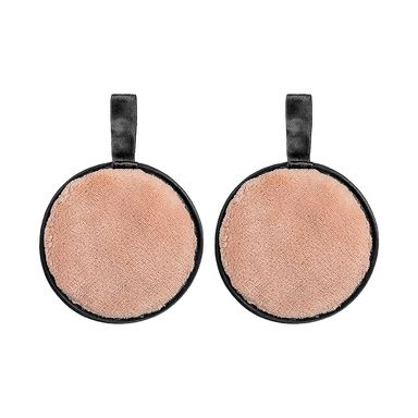 Set De Almohadillas Desmaquillantes Reutilizables    Fibra De Trigo Café    2 Piezas