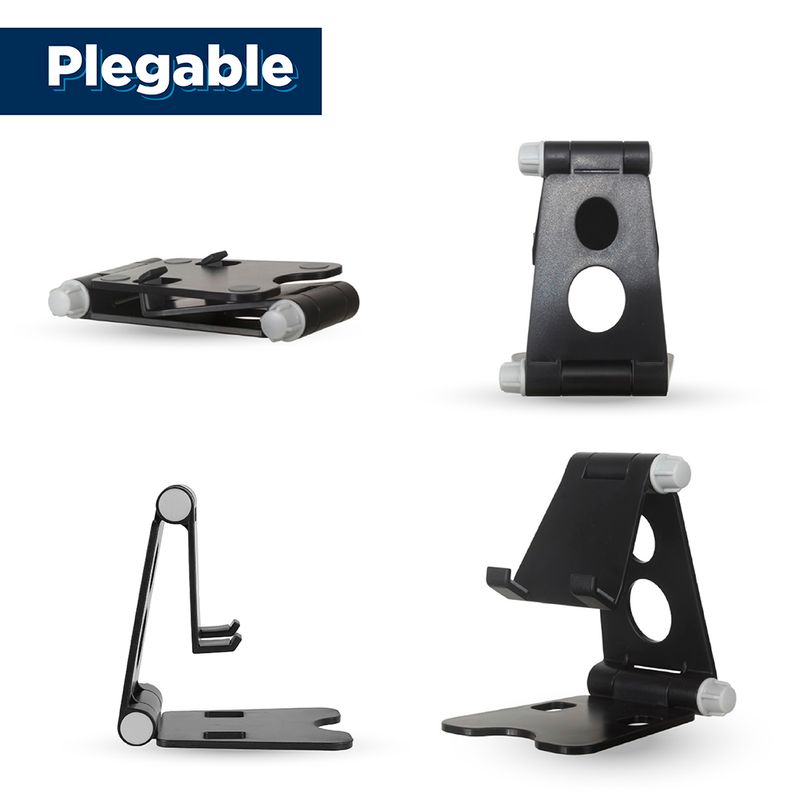 Soporte Para Celular, De Escritorio Plegable, Portatil, Negro