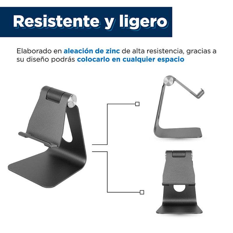 Soporte Para Celular Plegable De Escritorio Gris Espacial