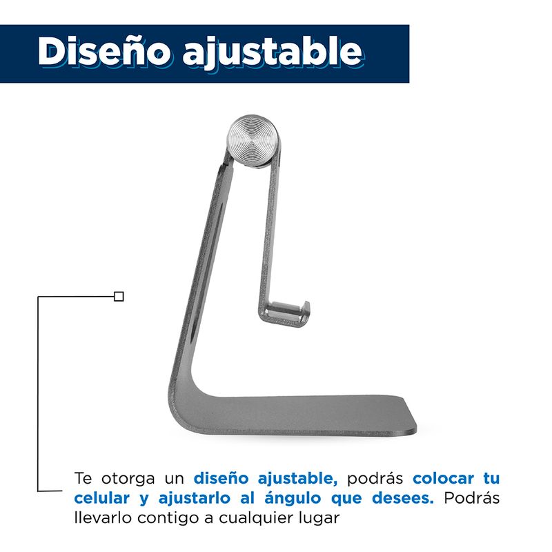 Soporte Para Celular Plegable De Escritorio Gris Espacial