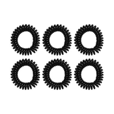Liga para el Cabello  en forma de Espiral 3.5 Negro Negro  3.5  6 piezas