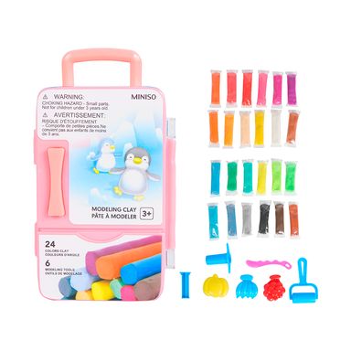 CAJA DE PLASTICINA - COLORES - 24 PIEZAS - ROSA REFRIGERADOR