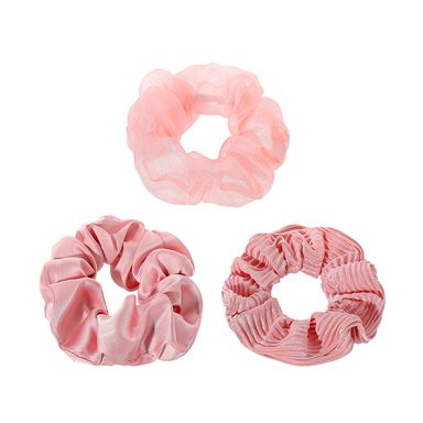 Paquete De Collet Para El Cabello Grandes Pure Color Rosa 3Pzas Miniso Rosa 3 Piezas