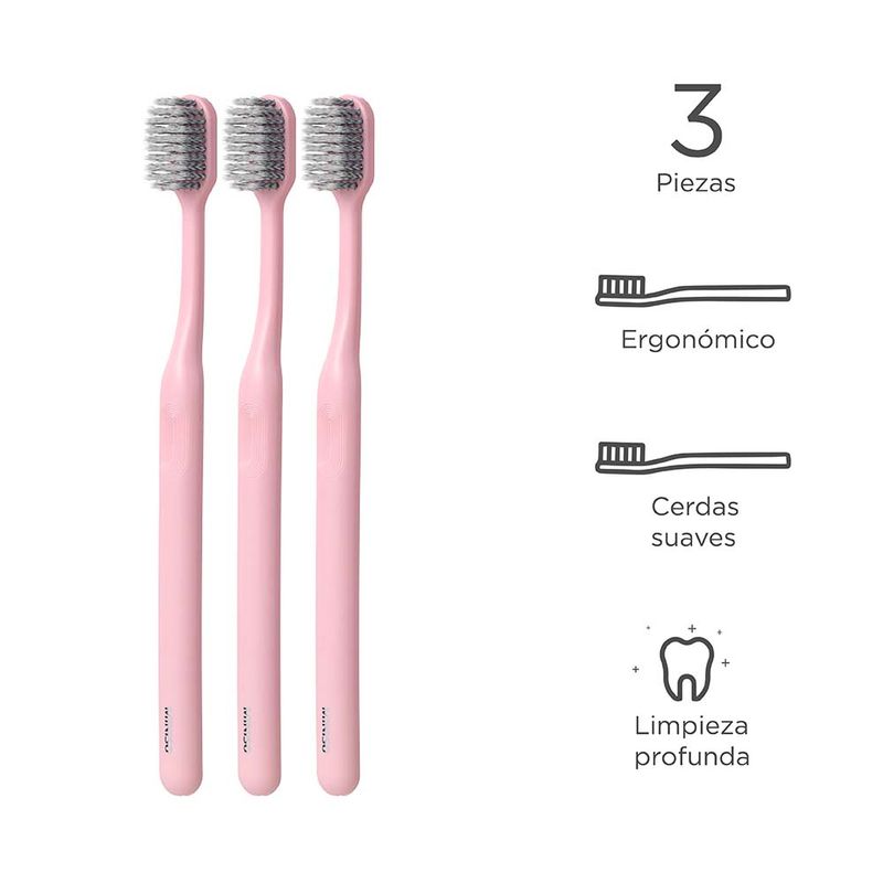 Paquete-de-Cepillos-Dentales-Cerdas-Suaves-Finas-Rosa-18-5-cm-3-Piezas-3-8543