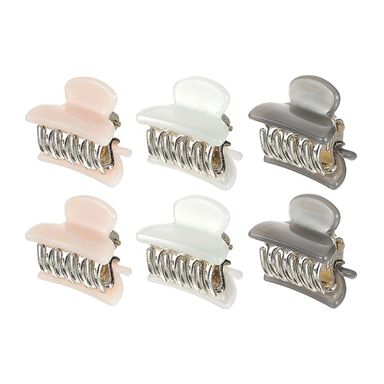 Paquete de Pinzas para Cabello - Tipo Garra Acabado Satinado 6 Piezas