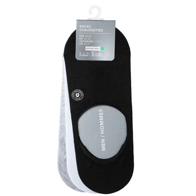Set Calcetines para Hombre Antibacteriales 3 Pares - Negro, Gris y Blanco 40-44