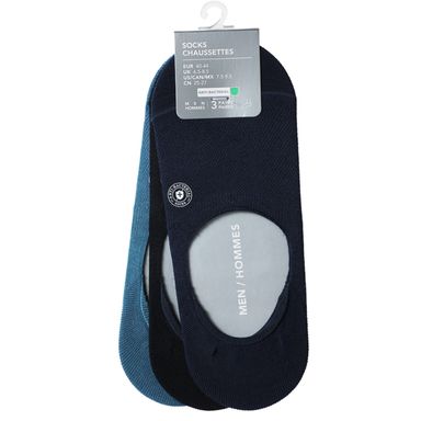 Set de Calcetines para Hombre Antibacteriales 3 Pares - Tonos Azules 40-44