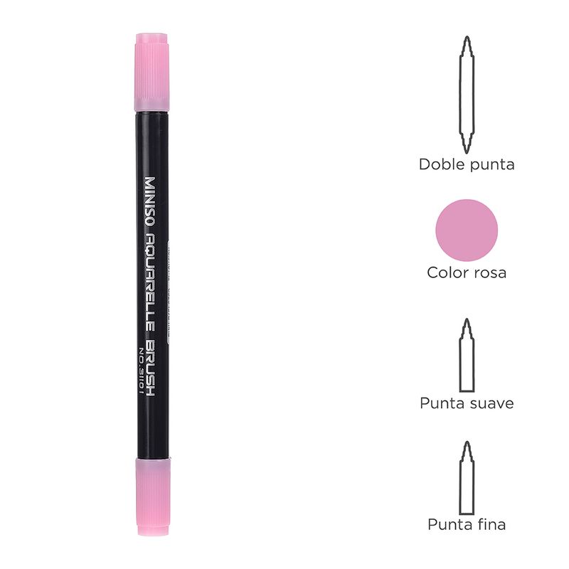 Plumon-A-Base-De-Agua-Doble-Punta-Rosa-16-8-1-2Cm-3-371