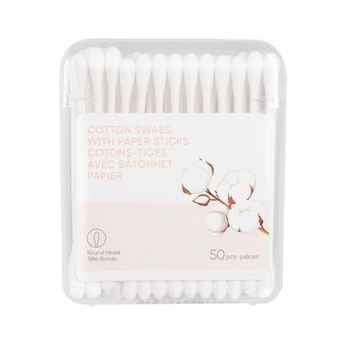 Cotones con Varilla de Papel y Cabeza Redonda