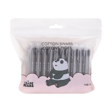 Cotonitos De Algodón  Panda Negro 160 Pzas-We Bare Bears We Bare Bears