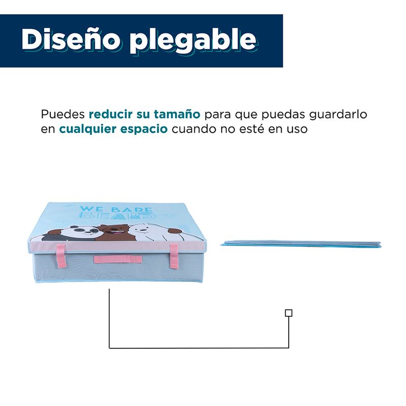 Organizador-We-Bare-Bears-Plegable-100-Poli-ster-Azul-58x58x15-cm-4-12164