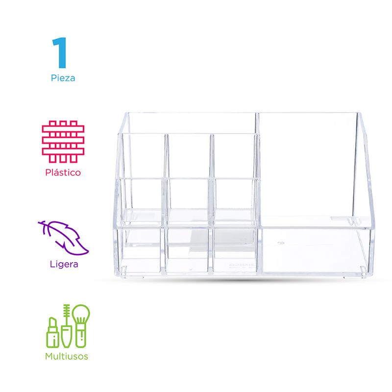 Organizador-para-Cosm-ticos-Multigrid-Chico-Pl-stico-Transparente-17-2X12-9X8-3-cm-3-6041