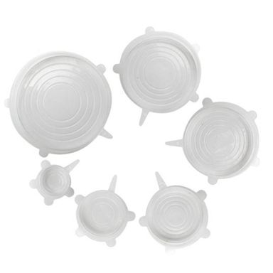 Set De Tapas Para Contenedores De Alimento Silicona 6 Piezas