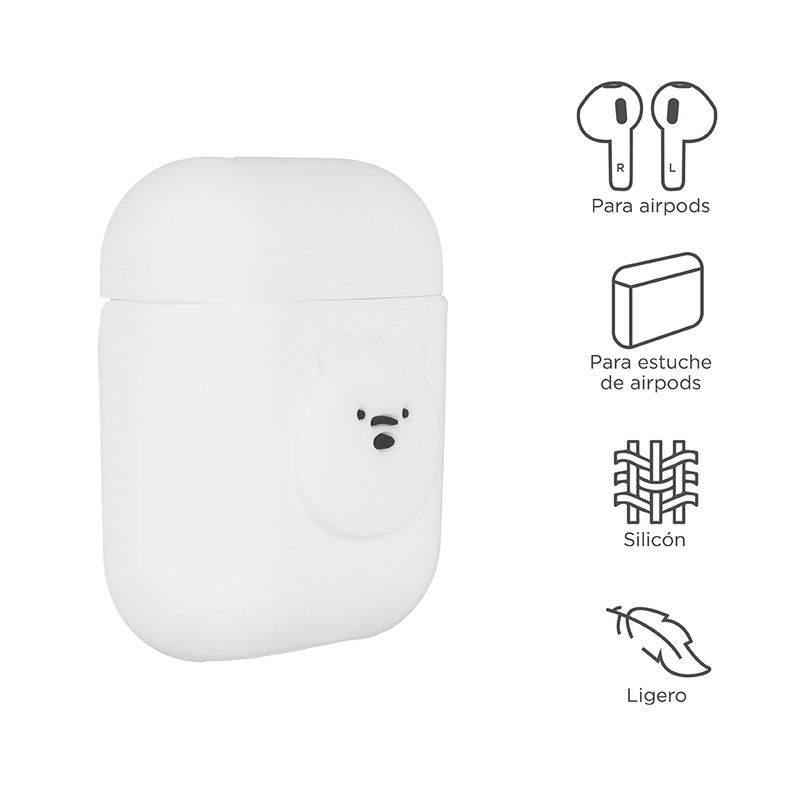 Funda-Protectora-Para-Airpods-We-Bare-Bears-Polar-Silicona-Blanca-3-12384