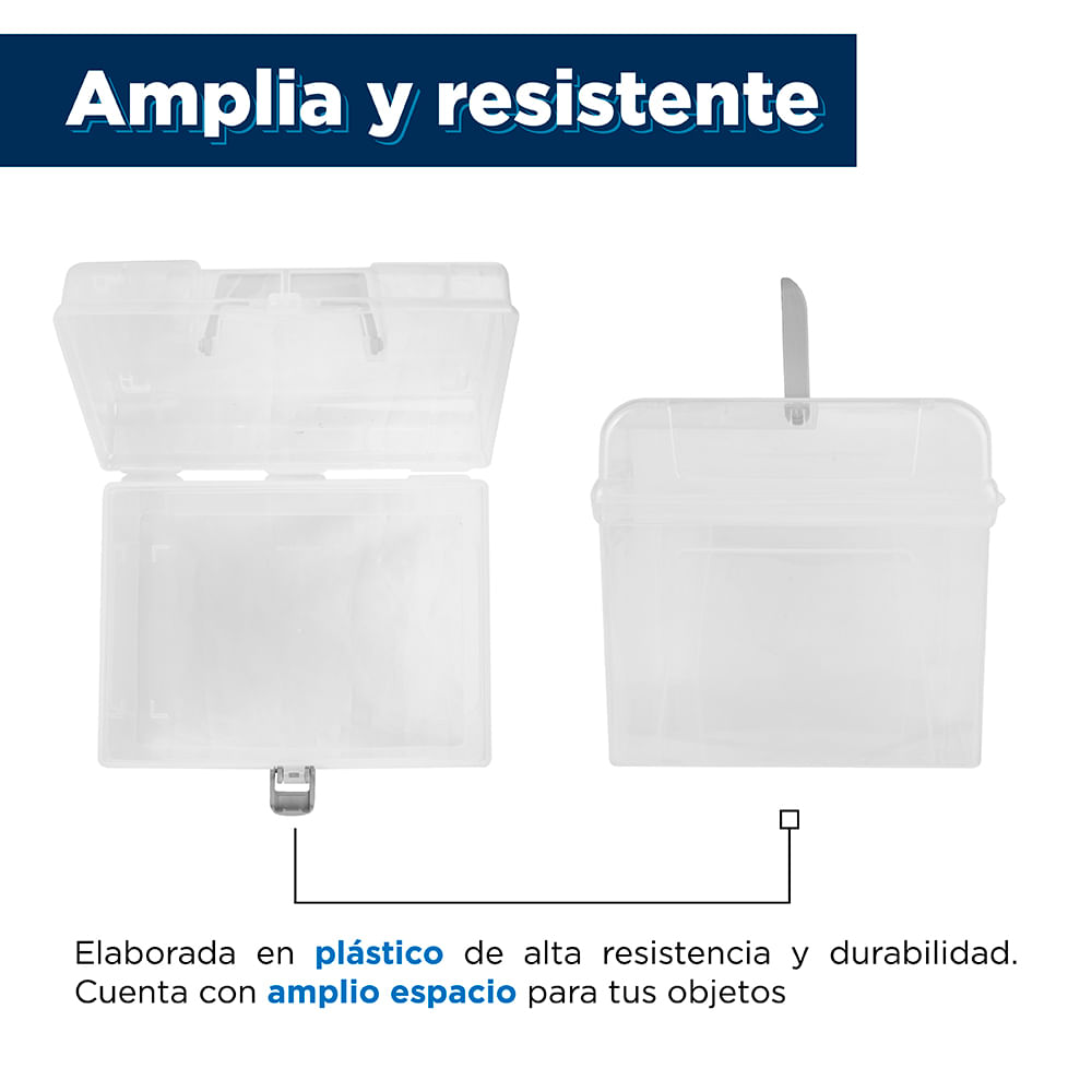 Caja de almacenamiento de plástico transparente de 10 L, caja de  almacenamiento con asa, paquete de 6