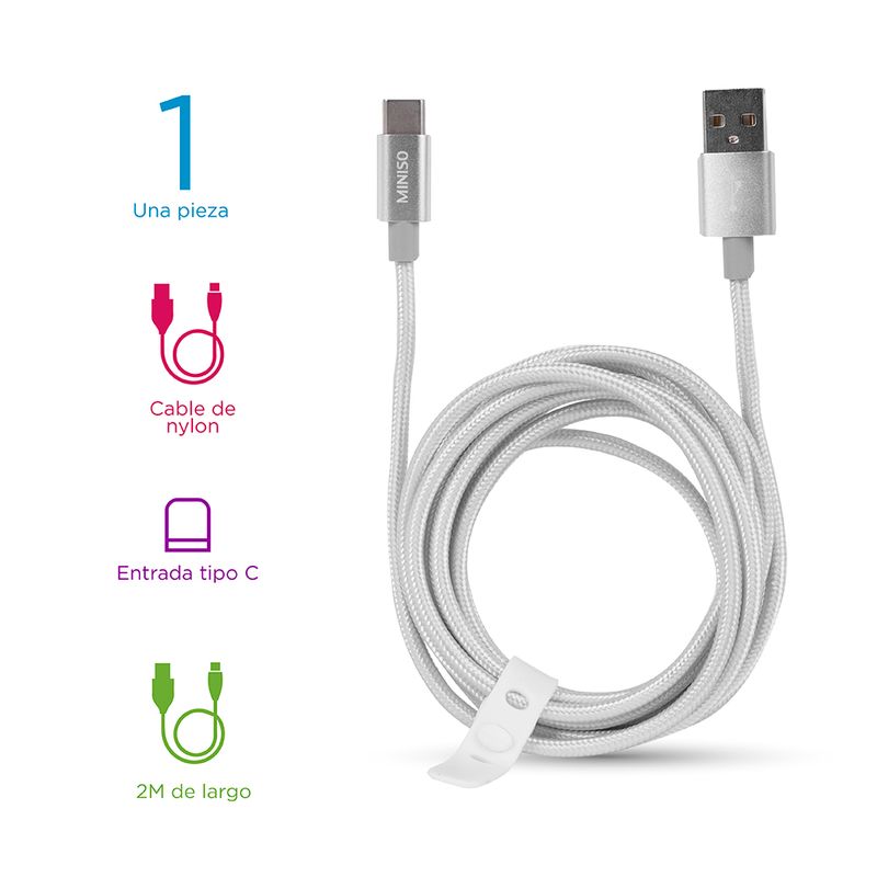 Cable-de-Datos-USB-A-USBC-Trenzado-3-A-Aluminio-Plata-2-m-3-5316
